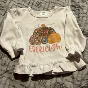 Personalized “Everleigh” pumpkin ruffle shirt 12 months